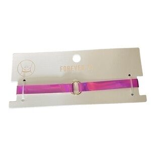 FOREVER 21 woman’s hot pink O ring choker necklace one size